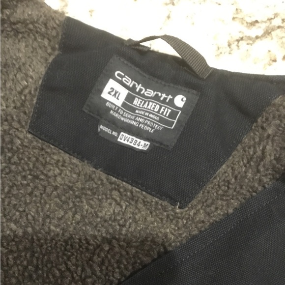 Carhartt Black Washed Duck Sherpa Lined Vest - Picture 5 of 5